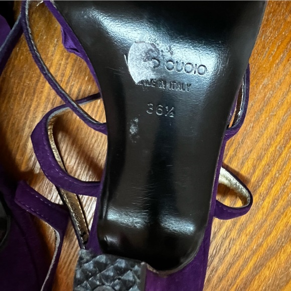 Dolce Gabanna violet suede heels shoes with flowers size US 6 EU 36,5 - Picture 8 of 9